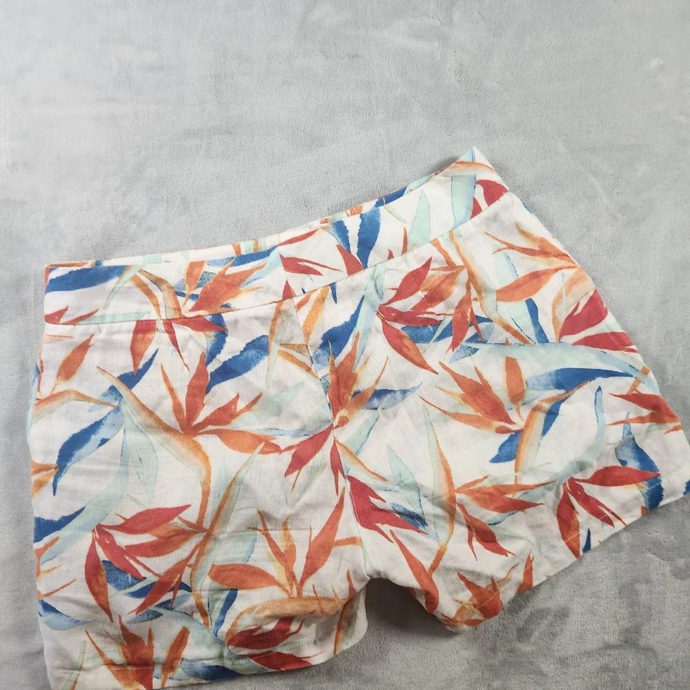 Tommy Bahama Sz 6 Linen Breathable Light Shorts Tropical Leaf Print Floral‎ 4.5